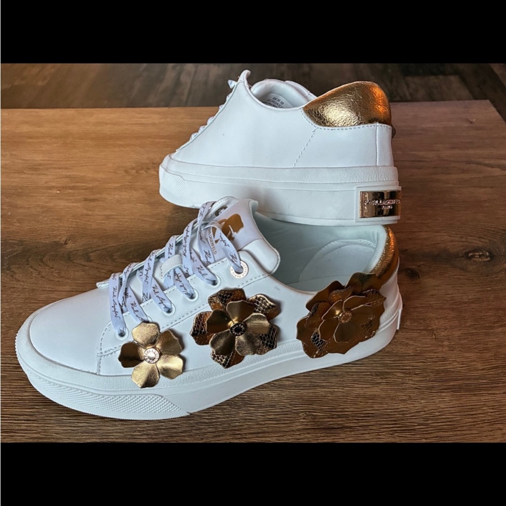 Karl Lagerfield Flower Embellished Sneakers